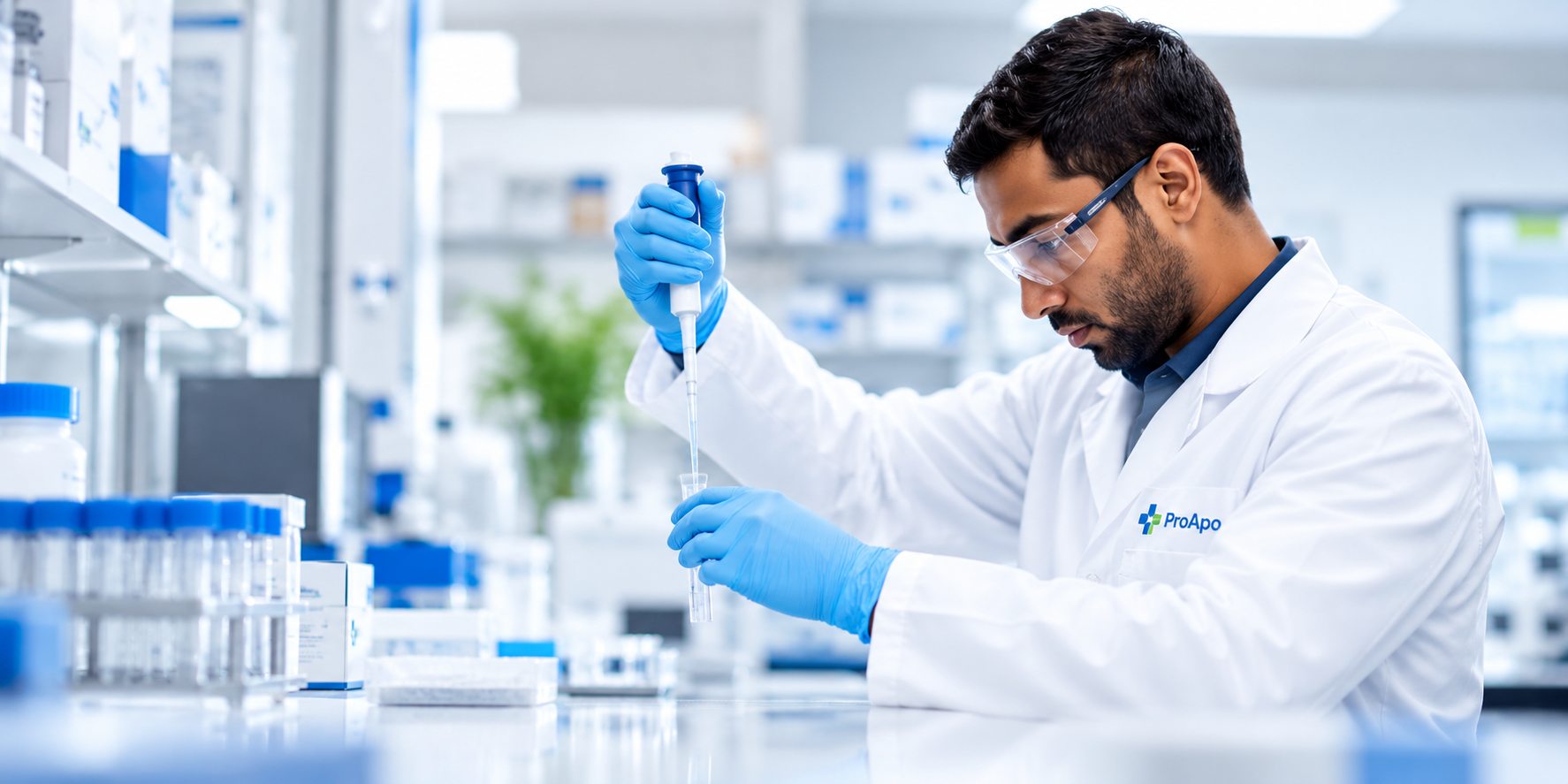 Pharmazeutische Waren werden sorgfältig für den Versand vorbereitet